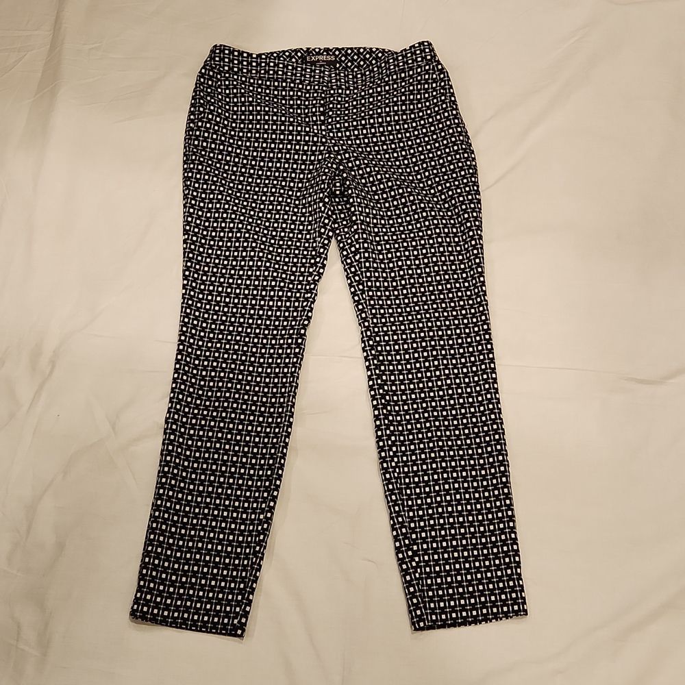 Express Womens Patterned Black Pants